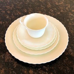 Mikasa bone china. “White Silk”